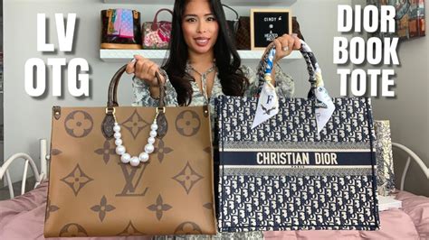 dior book tote vs lv on the go|Dior Book Tote bag review.